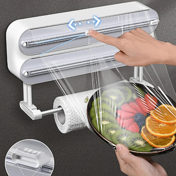 3-in-1 Kitchen Wrap Dispenser with Cutter