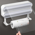 Multi-Functional 3-in-1 Kitchen Wrap Dispenser with Cutter (White)