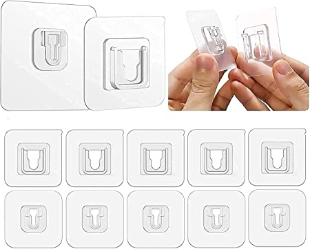 DOUBLE SIDED ADHESIVE WALL HOOK (Pack of 10)