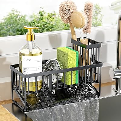 Premium Stainless Steel Sink Holder with Brush Rack