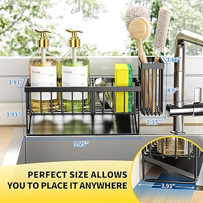 Premium Stainless Steel Sink Holder with Brush Rack