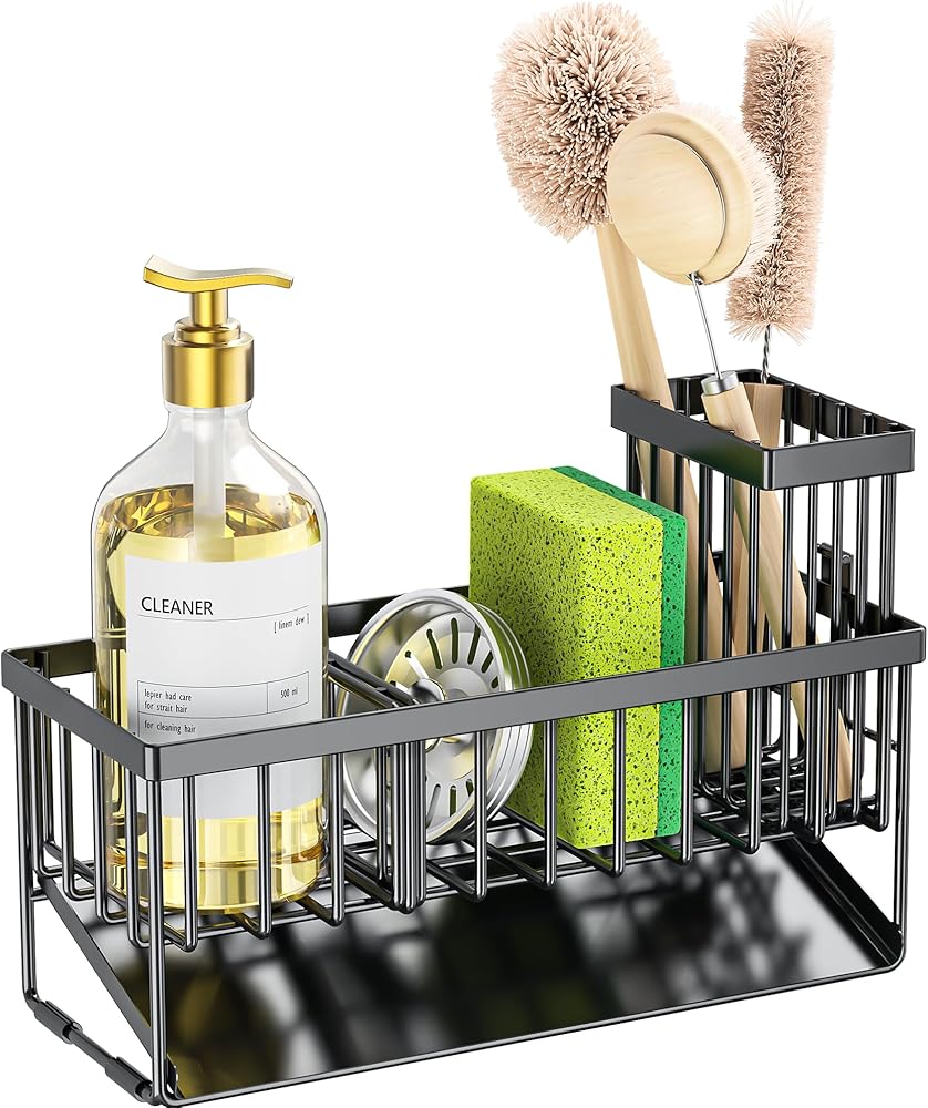 Premium Stainless Steel Sink Holder with Brush Rack