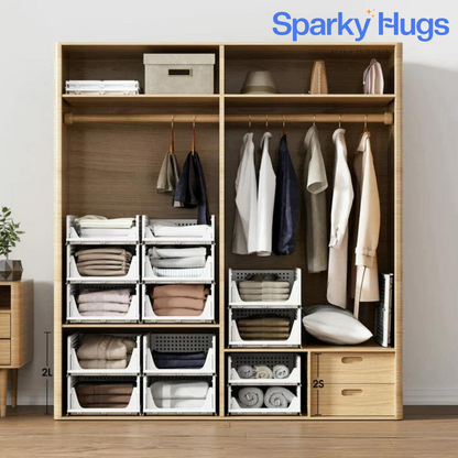 SparkyHugs Foldable and Stackable Drawer Organizer