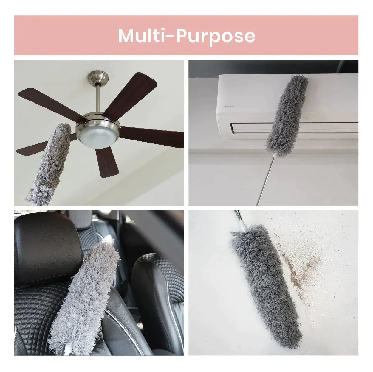 Microfibre Multipurpose Duster - Bendable, Washable and Extendable upto 100 inches